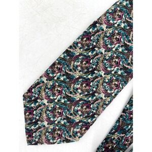 Enrico Coveri Silk‎ Necktie Mens Paisley Pattern Hand Made In Italy